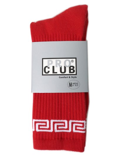 画像1: PRO CLUB LINK CREW SOCKS RED/WHITE