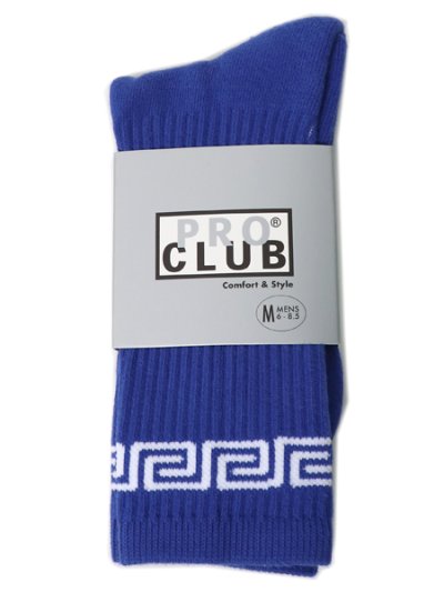 画像1: PRO CLUB LINK CREW SOCKS ROYAL/WHITE