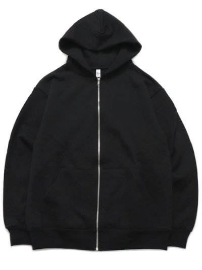 画像1: 【送料無料】LOS ANGELES APPAREL 14oz HEAVY FLEECE HOODED ZIP UP-BLACK