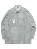 BEN DAVIS PC L/S STRIPED 1/2 ZIP WORK SHIRTS