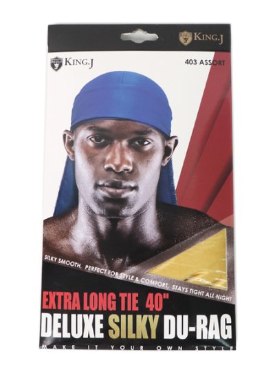 画像1: KING J EXTRA LONG TIE 40" DELUXE SILKY DU-RAG