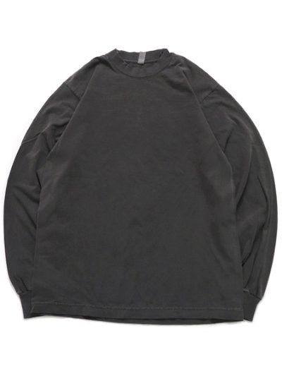 画像1: LOS ANGELES APPAREL 6.5oz GARMENT DYED CREW L/S TEE-V.BLACK