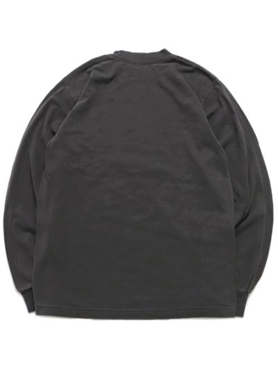 画像2: LOS ANGELES APPAREL 6.5oz GARMENT DYED CREW L/S TEE-V.BLACK