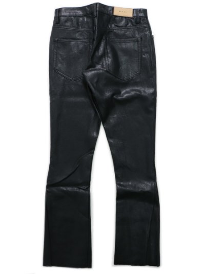 画像2: 【送料無料】mnml B169 LEATHER FLARE DENIM BLACK