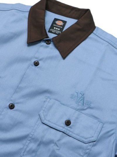 画像3: 【SALE】DICKIES V.ALVAREZ BLOCK COLLAR WORK SHIRT GULF B