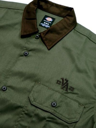 画像3: DICKIES V.ALVAREZ BLOCK COLLAR WORK SHIRT MIL.GR