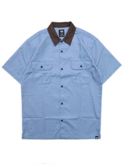 画像1: 【SALE】DICKIES V.ALVAREZ BLOCK COLLAR WORK SHIRT GULF B