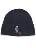 POLO RALPH LAUREN DENIM BEAR RIB KNIT BEANIE