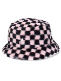 【SALE】KANGOL FAUX FUR BUCKET-PEPTO CHECK