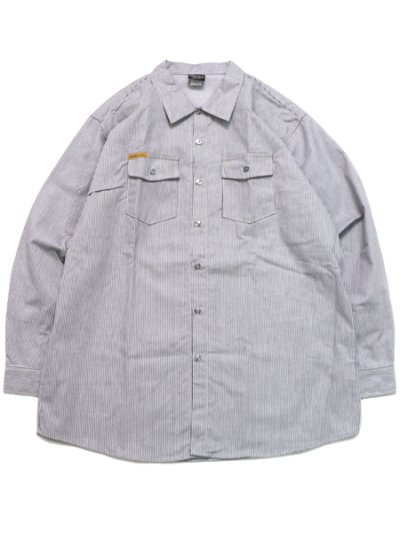 画像1: PRISON BLUES HICKORY L/S BUTTON FRONT SHIRT