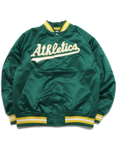 画像1: 【SALE】【送料無料】MITCHELL & NESS LIGHTWEIGHT SATIN JACKET ATHLETICS