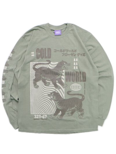 画像1: 【SALE】COLD WORLD FROZEN GOODS EXPORT TIGER L/S TEE SAND STONE