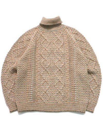 画像1: 【SALE】【送料無料】SNOW PEAK ALPACA MIXED KNIT TURTLENECK PULL ECRU