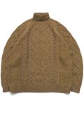 【SALE】【送料無料】SNOW PEAK ALPACA MIXED KNIT TURTLENECK PULL MUSTAR