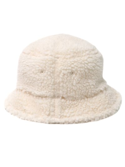 画像2: NEW HATTAN BOA FLEECE BUCKET HAT-OFF WHITE