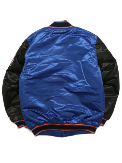 画像2: 【送料無料】STARTER VARSITY SATIN JACKET NY METS BLUE/BLACK