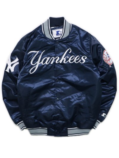 画像1: 【SALE】【送料無料】STARTER VARSITY SATIN JACKET NY YANKEES