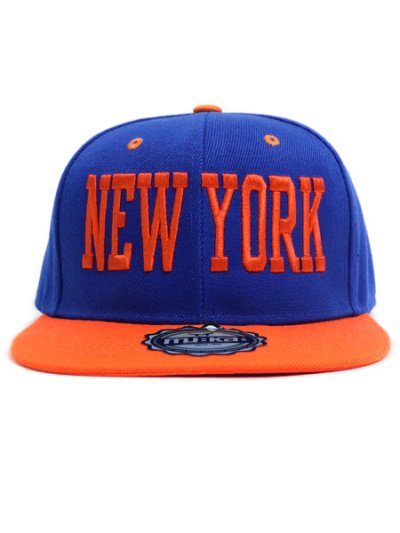 画像2: 【SALE】MU:KA: HEADWEAR NEW YORK SNAPBACK CAP BLUE/ORANGE