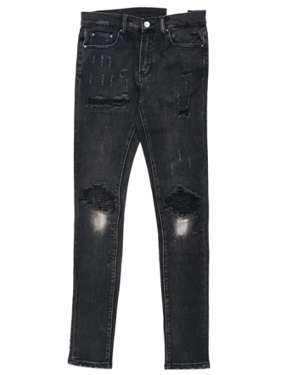 画像1: 【送料無料】mnml X162 STRETCH DENIM BLACK