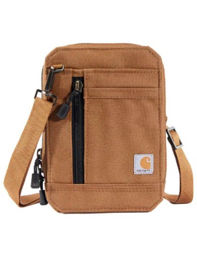 画像1: 【送料無料】CARHARTT NYLON DUCK CROSSBODY WALLET-C.BROWN