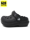 【SALE】【KIDS】crocs TODDLER CLASSIC LINED CLOG BLACK/BLACK