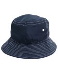 NEW HATTAN WHITE STITCHING POLY BUCKET HAT