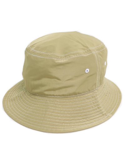 画像1: NEW HATTAN WHITE STITCHING POLY BUCKET HAT