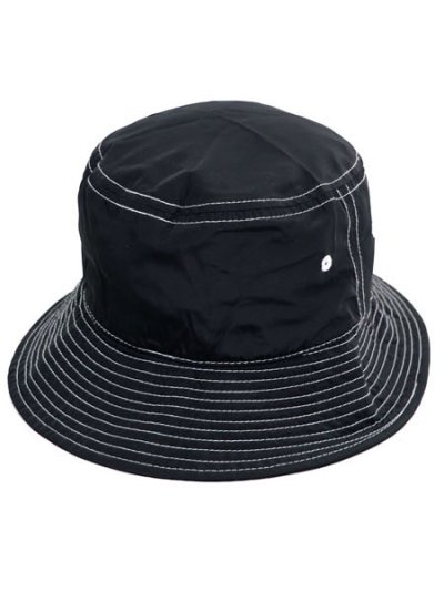 画像1: NEW HATTAN WHITE STITCHING POLY BUCKET HAT