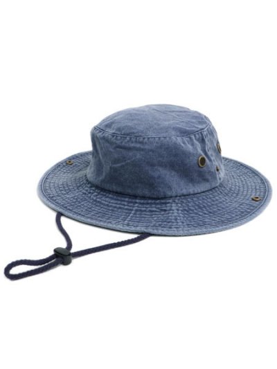 画像1: NEW HATTAN PIGMENT DYED SAFARI HAT-BLUE