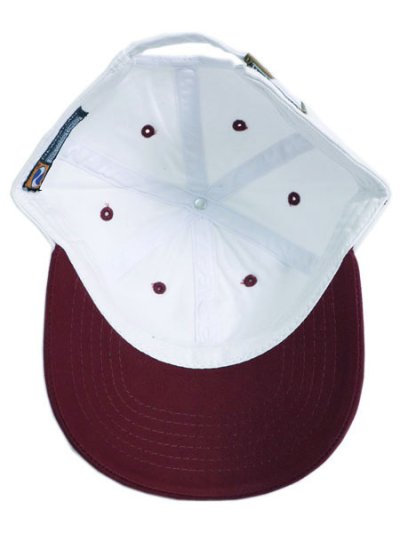 画像5: NEW HATTAN 6PNL 2T COTTON CAP-WHITE/BURGUNDY