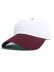 画像1: NEW HATTAN 6PNL 2T COTTON CAP-WHITE/BURGUNDY (1)