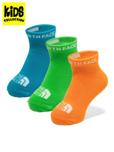 画像1: 【KIDS】THE NORTH FACE KIDS ANKLE 3P SOCKS GREEN MULTI