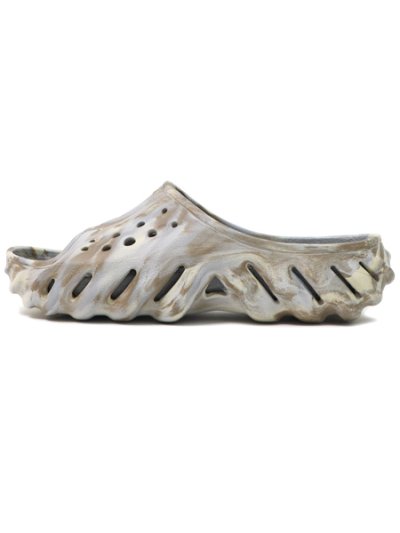 画像1: 【SALE】crocs ECHO MARBLED SLIDE BONE/MULTI