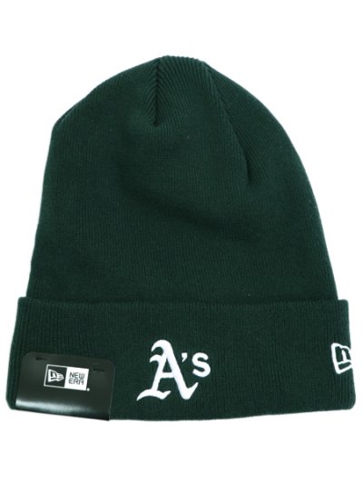 画像1: NEW ERA BASIC CUFF KNIT COTTON ATHLETICS BGRN/WH