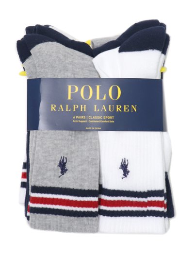 画像1: POLO RALPH LAUREN RAINBOW QTR 6PK SOCKS