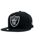 NEW ERA 9FIFTY NFL LV RAIDERS SHIELD LOGO BK/WH