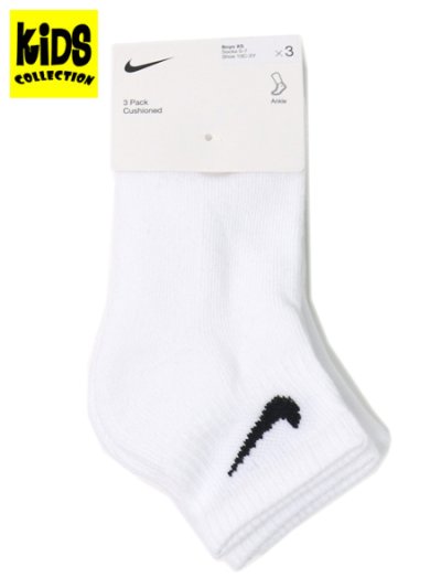 画像1: 【KIDS】NIKE CHILD NIKE BACIS PACK ANKLE 3PK-WHITE