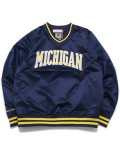 【送料無料】MITCHELL & NESS SIDELINE PULLOVER SATIN JACKET MICHIGAN