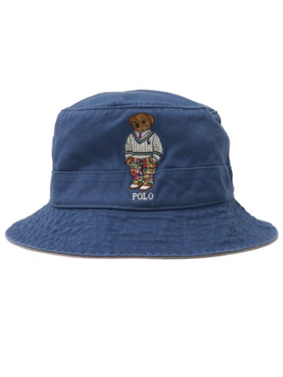 画像1: 【送料無料】POLO RALPH LAUREN PREP HAMPTON BEAR TWILL BUCKET HAT