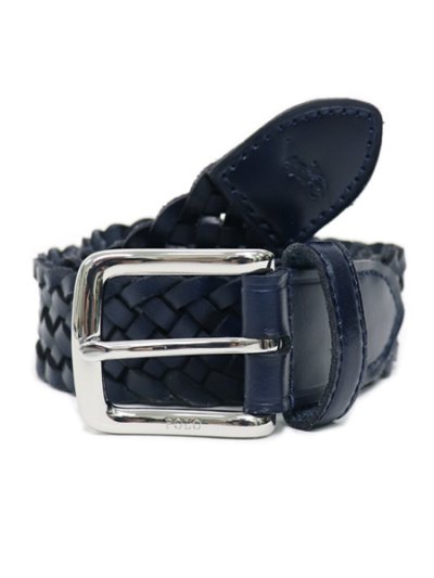 画像1: 【送料無料】POLO RALPH LAUREN WESTEND BRAID BELT NEWPORT NAVY