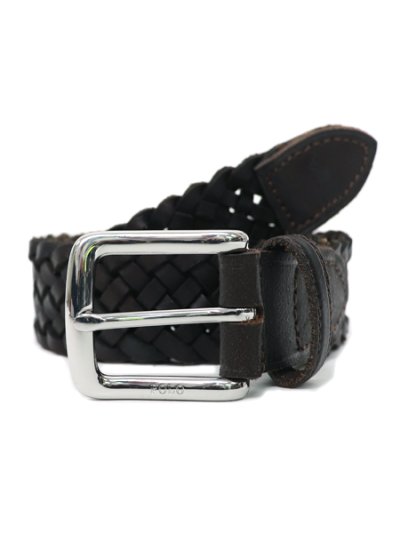 画像1: 【送料無料】POLO RALPH LAUREN WESTEND BRAID BELT DARK BROWN