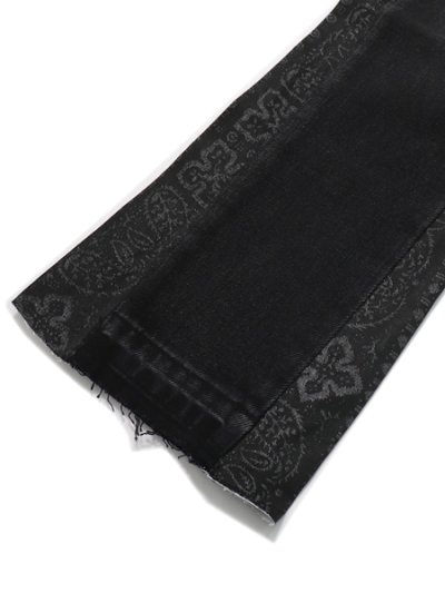 画像6: 【送料無料】mnml B167 PAISLEY FLARE DENIM BLACK