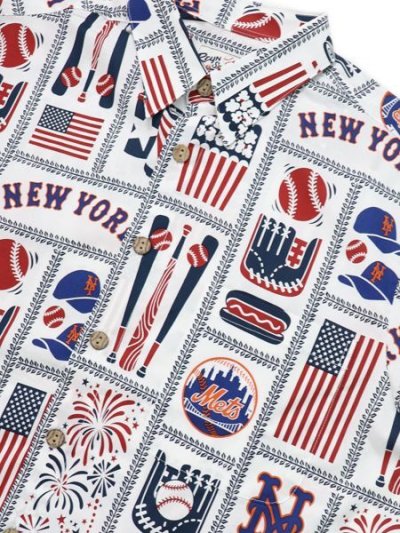 画像3: 【SALE】REYN SPOONER NEW YORK METS AMERICANA SHIRT