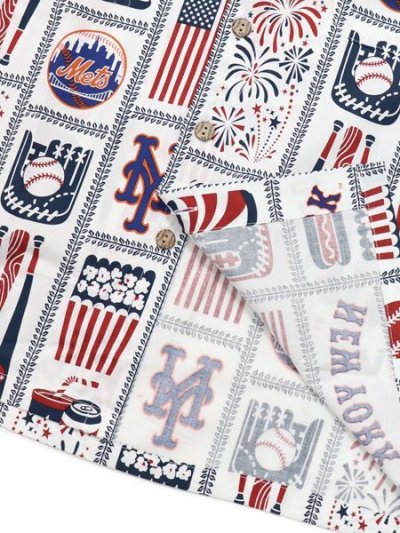 画像4: 【SALE】REYN SPOONER NEW YORK METS AMERICANA SHIRT