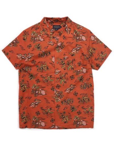 画像1: 【SALE】【送料無料】PENDLETON S/S ALOHA SHIRT CHILI PALMS