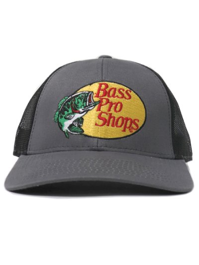 画像2: BASS PRO SHOPS EMB LOGO TWILL TRUCKER CAP CHARCOAL/BLK