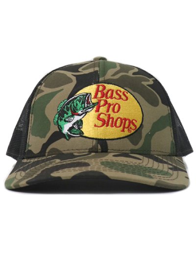 画像2: BASS PRO SHOPS EMB LOGO TWILL TRUCKER CAP WOODLAND/BLK