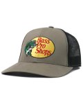 BASS PRO SHOPS EMB LOGO TWILL TRUCKER CAP OLIVE/BLACK