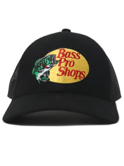 画像2: BASS PRO SHOPS EMB LOGO TWILL TRUCKER CAP BLACK/BLACK