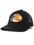 BASS PRO SHOPS EMB LOGO TWILL TRUCKER CAP BLACK/BLACK